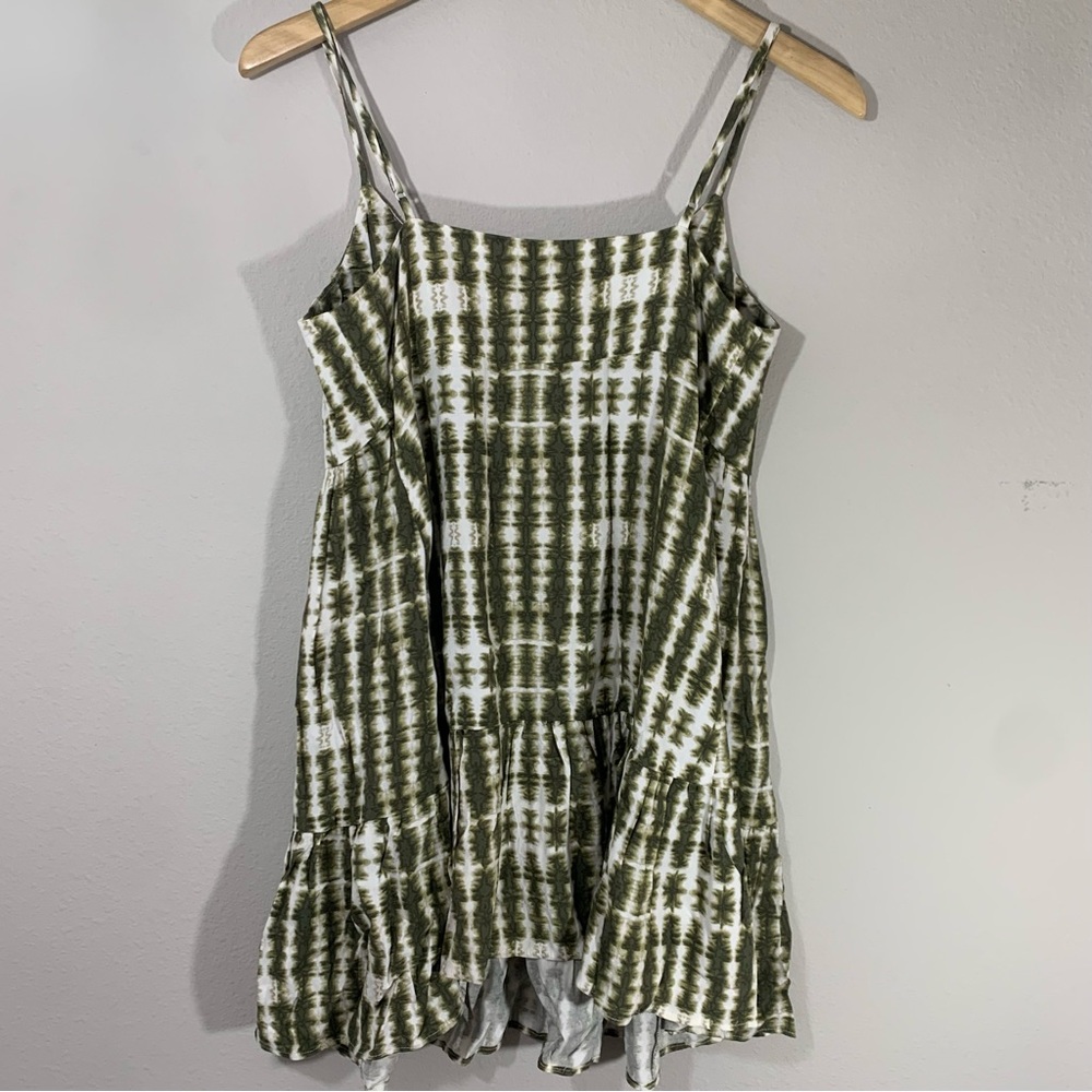 {Urban Outfitters} Green/White Vertical Striped Flowy Mini Sundress • Size S - Picture 7 of 7